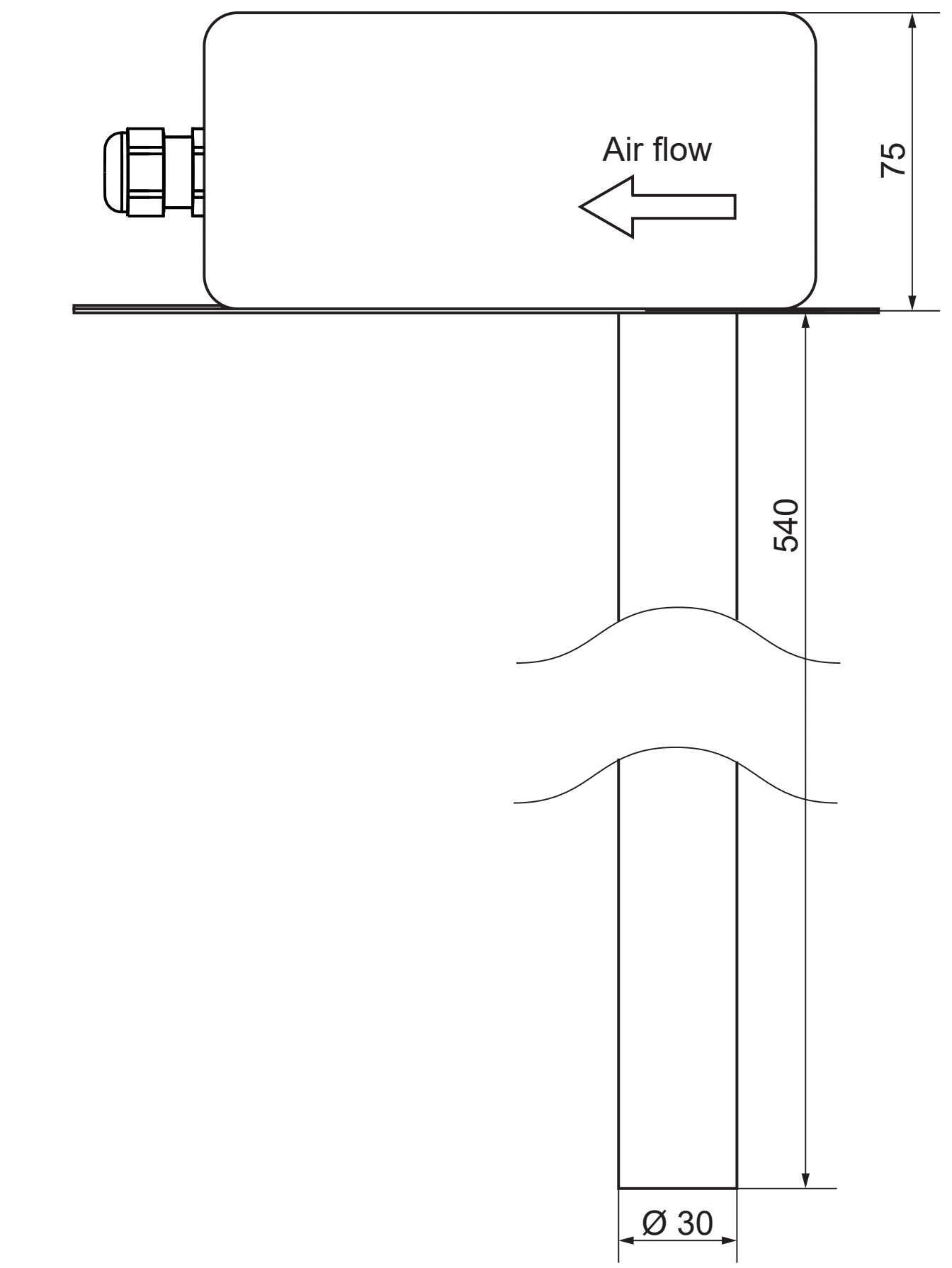 Regin SDD-OE65 (-RAC) Single tube smoke detector for duct mounting - Image 3