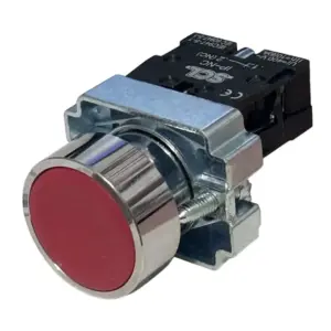 Normally Closed Pushbutton Metal Bezel – Red