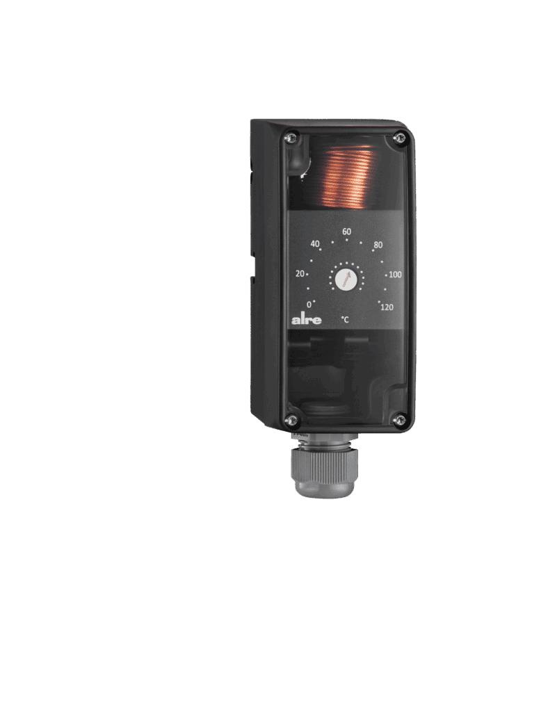 Alre Universal capillary thermostat, 30…110°C, hysteresis -10…-15K, TW, internal setting