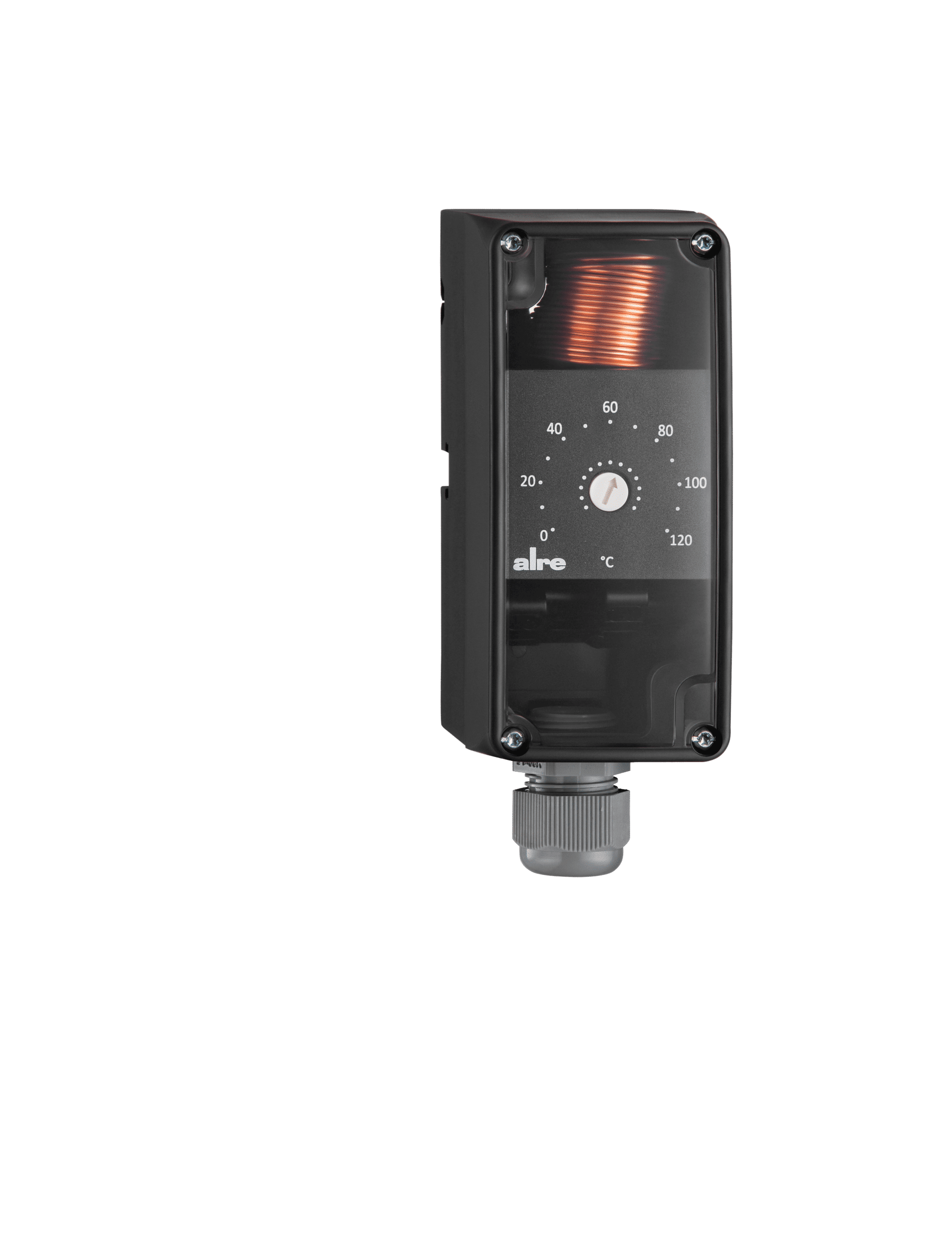 Alre Universal capillary thermostat, 30…110°C, hysteresis -10…-15K, TW, internal setting