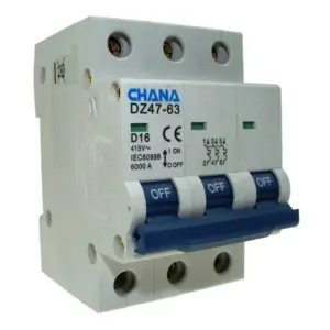 Three Pole Miniature Circuit Breaker 12A, Curve C