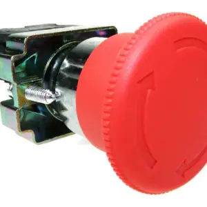 Mushroom Head Pushbutton, turn to release, normally closed