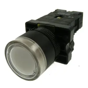 Normally Open 24v LED illuminated Pushbutton Plastic Bezel – White