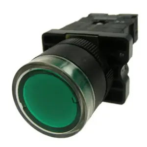 Normally Open 24v LED illuminated Pushbutton Plastic Bezel – Green